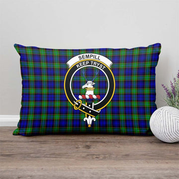 Sempill Modern Tartan Pillow Cover with Family Crest