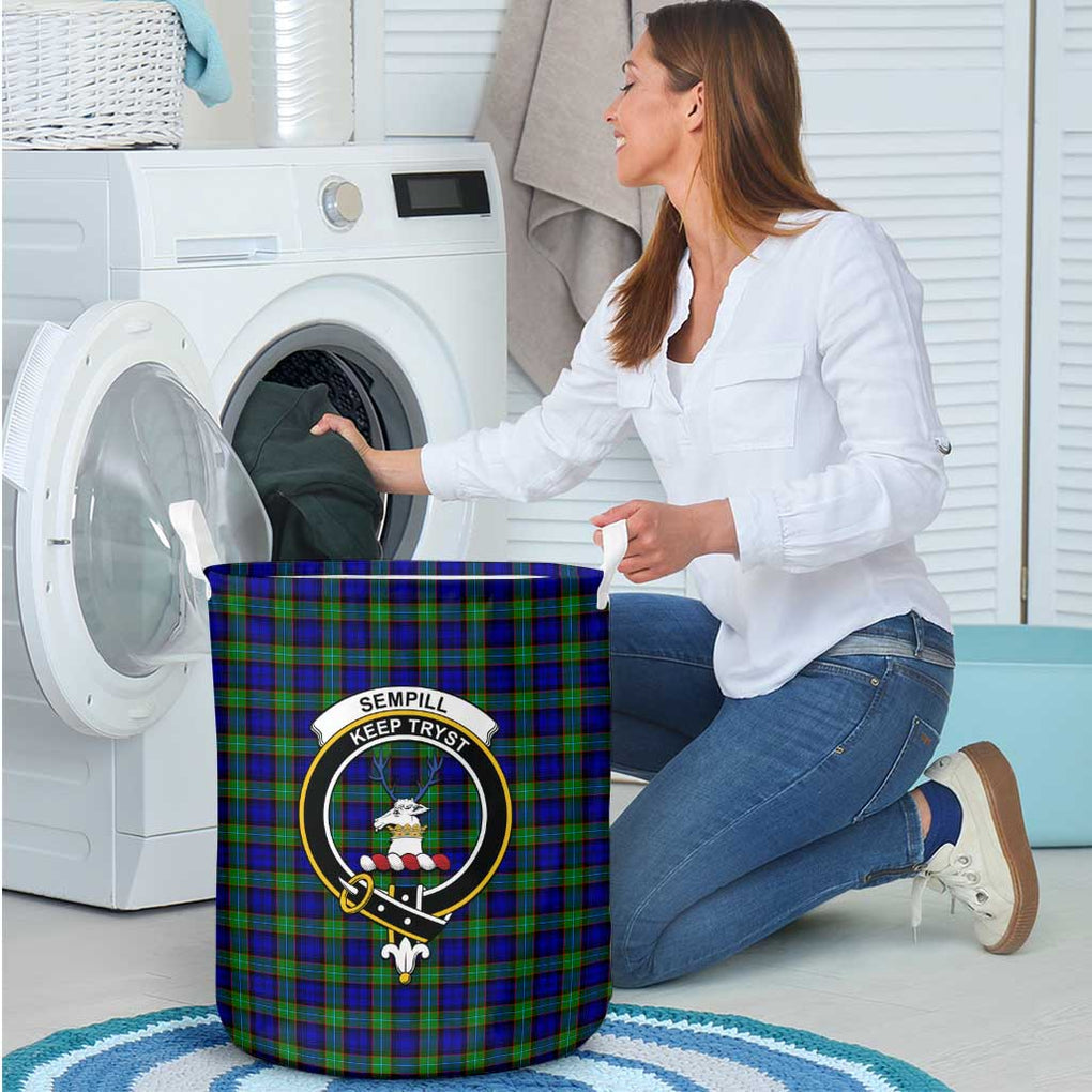 Sempill Modern Tartan Laundry Basket with Family Crest - Tartanvibesclothing Shop