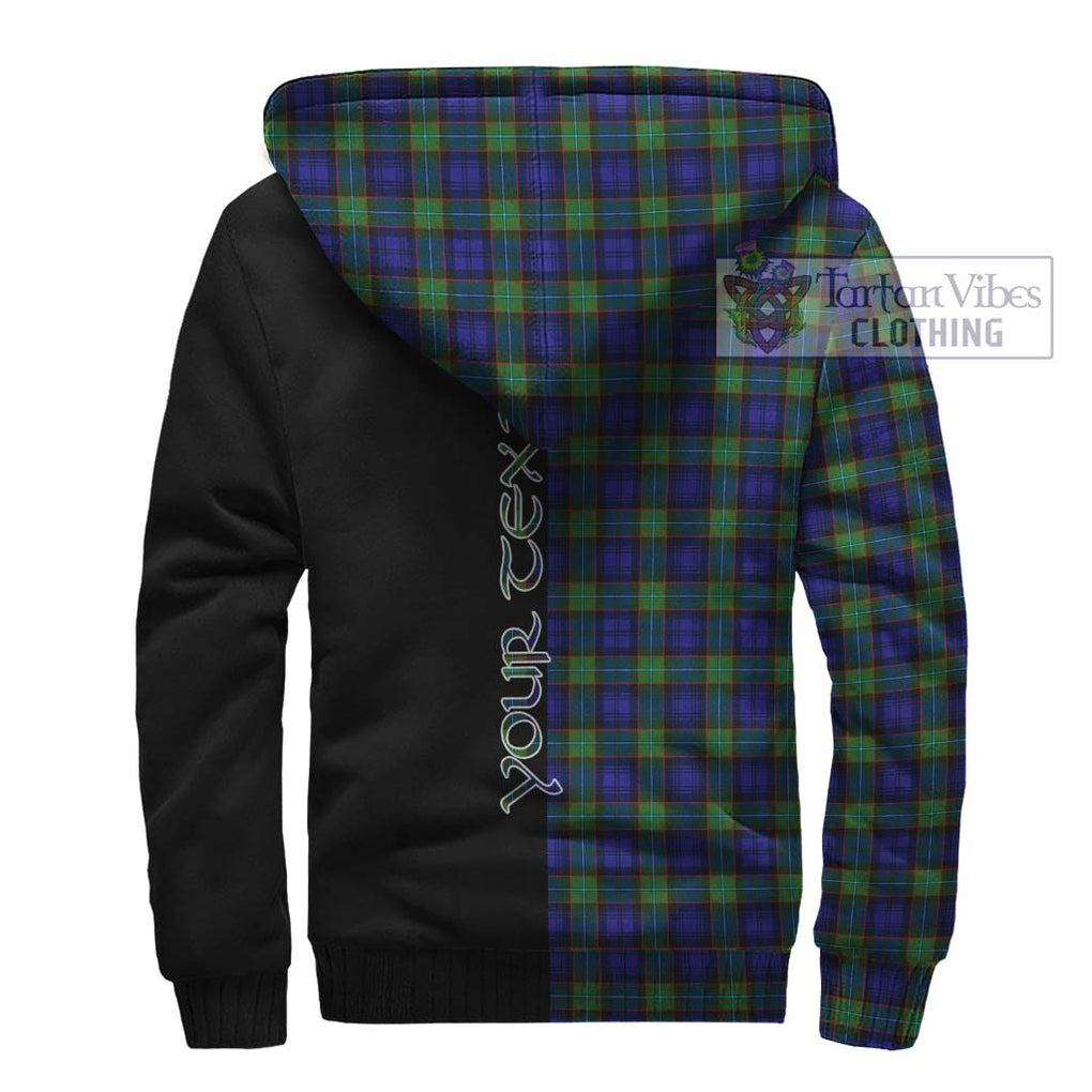 Sempill Modern Tartan Sherpa Hoodie with Family Crest and Half Of Me Style - Tartanvibesclothing Shop