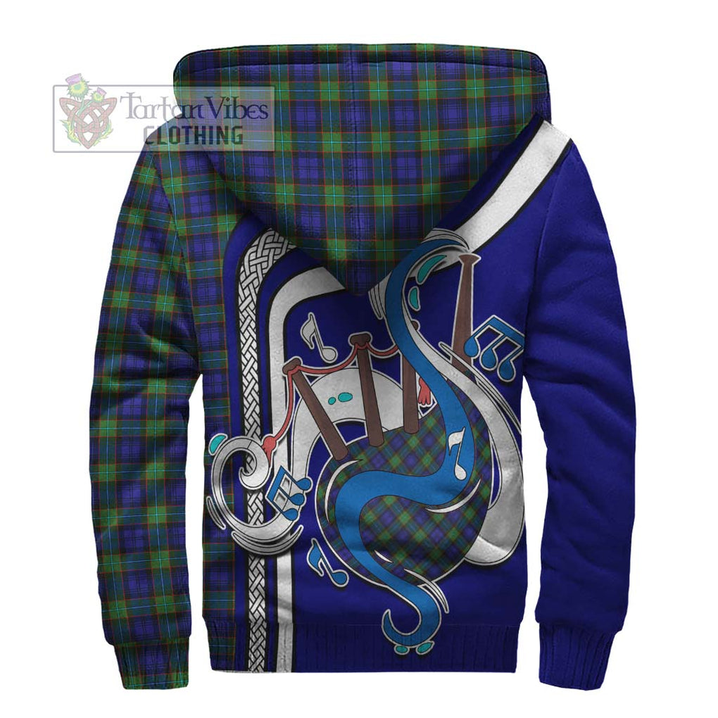 Sempill Modern Tartan Sherpa Hoodie with Epic Bagpipe Style - Tartanvibesclothing Shop