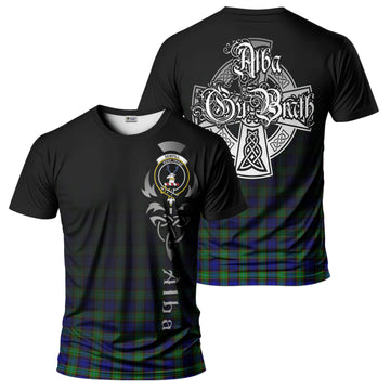 Sempill Modern Tartan T-Shirt Featuring Alba Gu Brath Family Crest Celtic Inspired