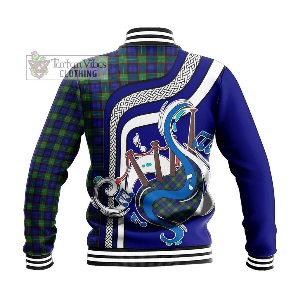 Tartan Vibes Clothing Sempill Modern Tartan Baseball Jacket with Epic Bagpipe Style