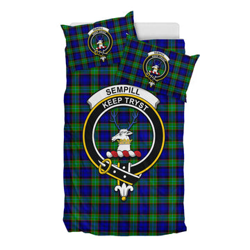 Sempill Modern Tartan Bedding Set with Family Crest