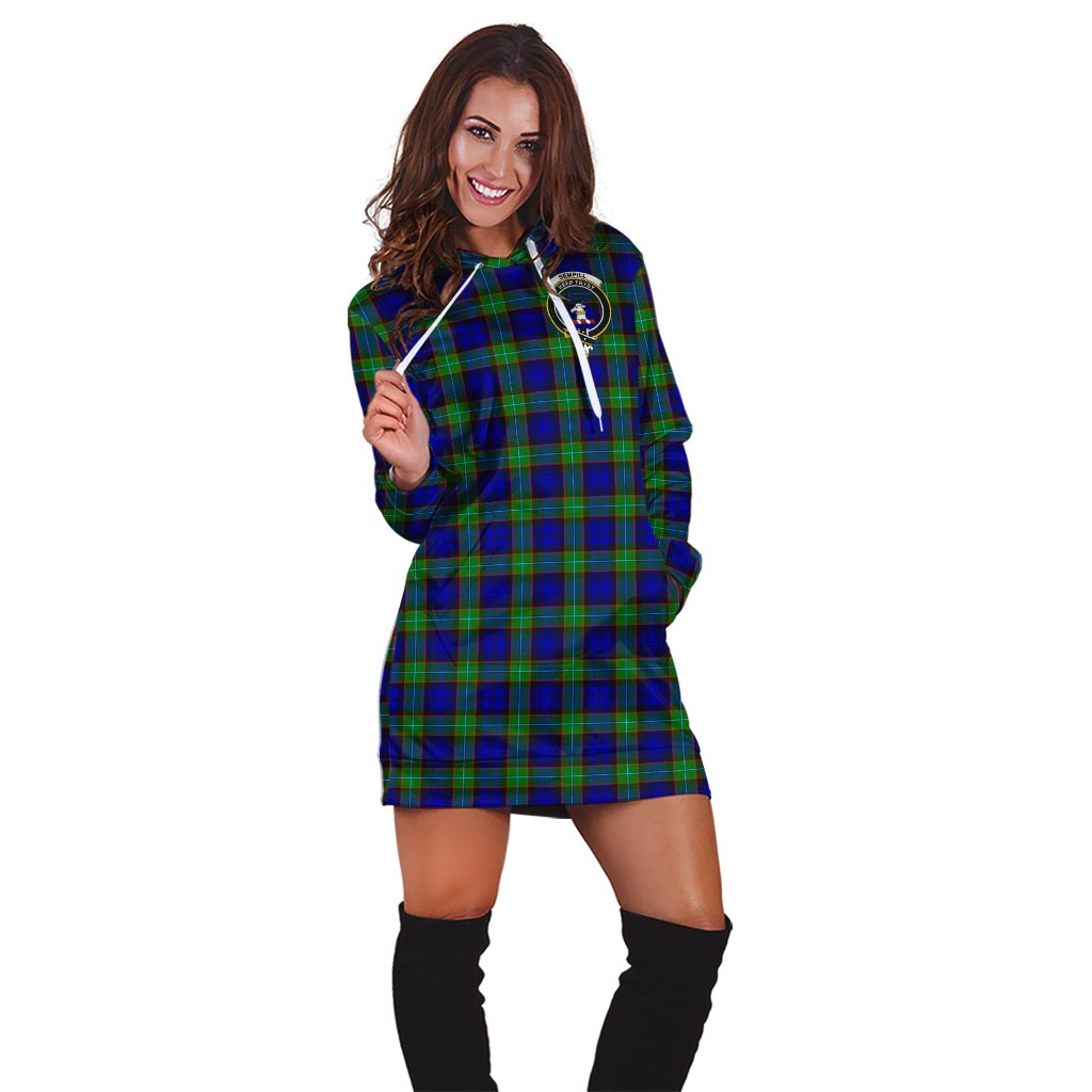 Sempill Modern Tartan Hoodie Dress with Family Crest - Tartan Vibes Clothing