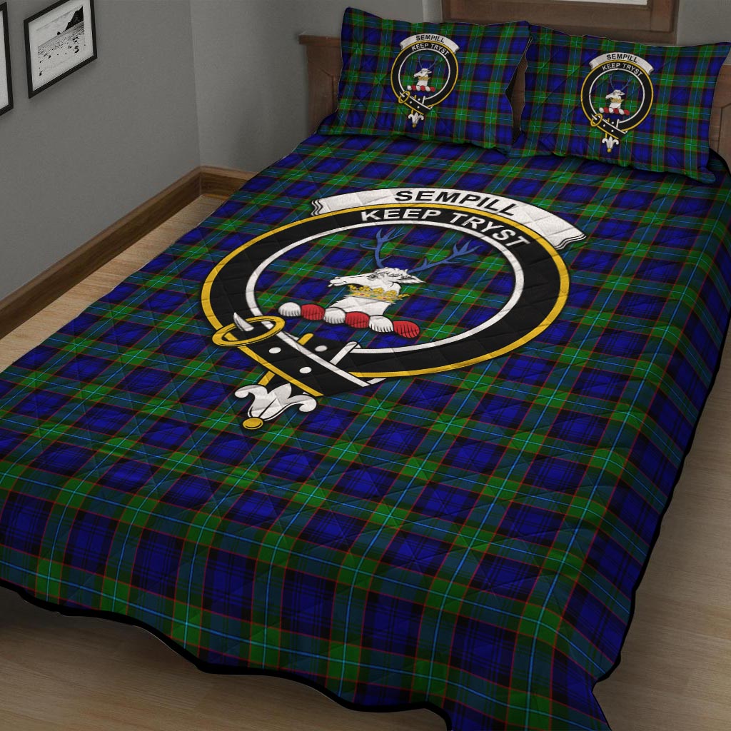 Sempill Modern Tartan Quilt Bed Set with Family Crest - Tartan Vibes Clothing