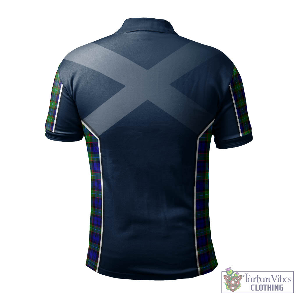 Tartan Vibes Clothing Sempill Modern Tartan Men's Polo Shirt with Family Crest and Lion Rampant Vibes Sport Style