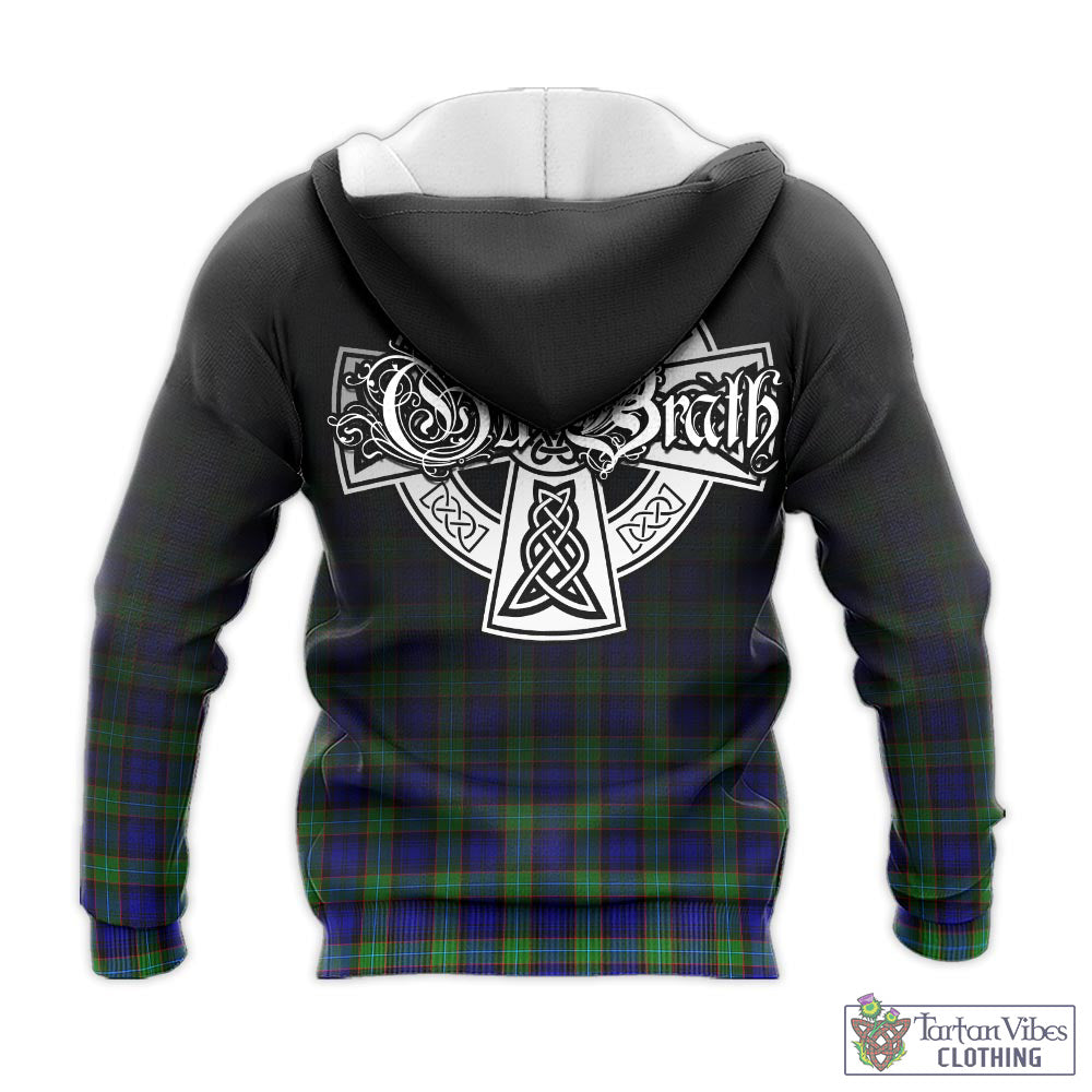 Tartan Vibes Clothing Sempill Modern Tartan Knitted Hoodie Featuring Alba Gu Brath Family Crest Celtic Inspired