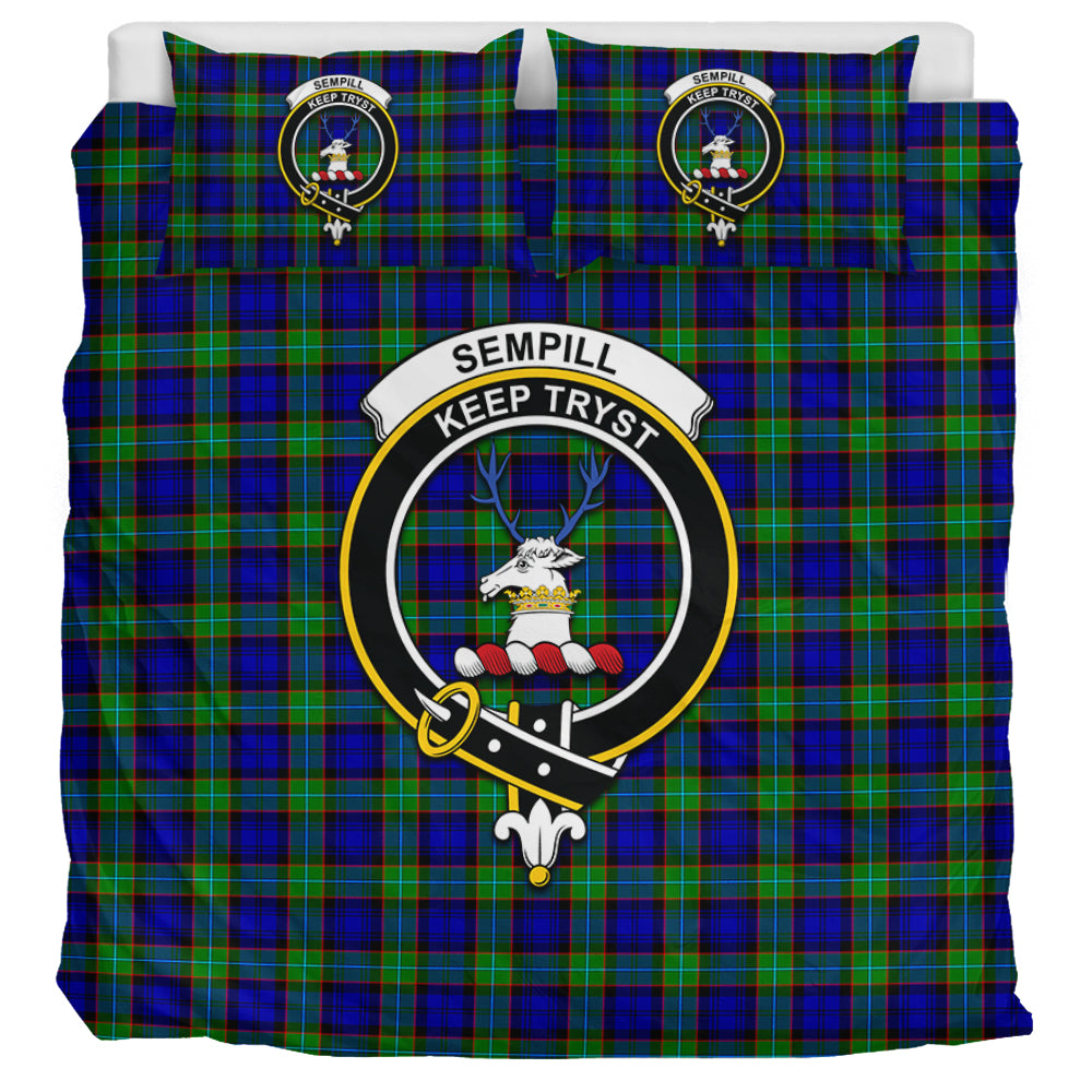 Sempill Modern Tartan Bedding Set with Family Crest UK Bedding Set UK Super King 104*94 inch - Tartan Vibes Clothing