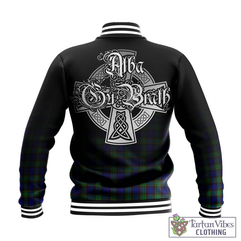 Tartan Vibes Clothing Sempill Modern Tartan Baseball Jacket Featuring Alba Gu Brath Family Crest Celtic Inspired