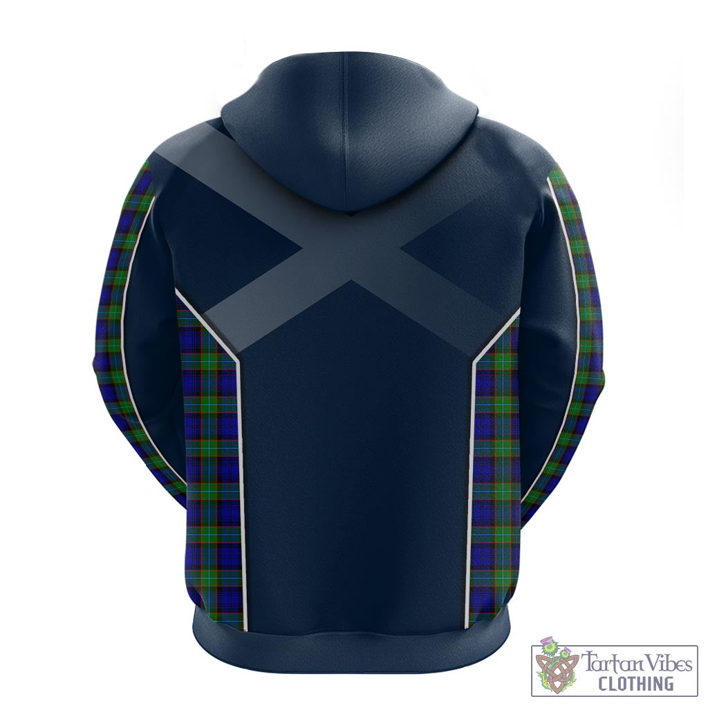 Tartan Vibes Clothing Sempill Modern Tartan Hoodie with Family Crest and Scottish Thistle Vibes Sport Style