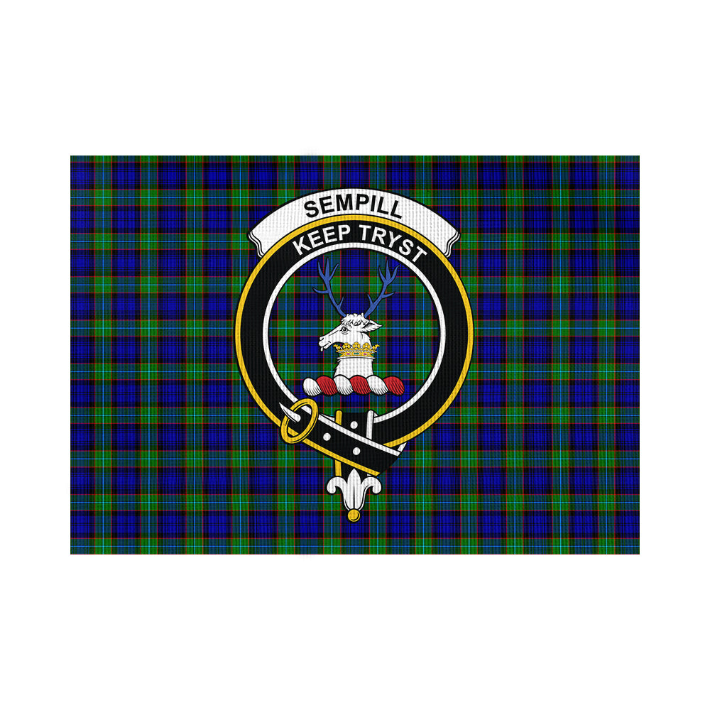 Sempill Modern Tartan Flag with Family Crest - Tartan Vibes Clothing