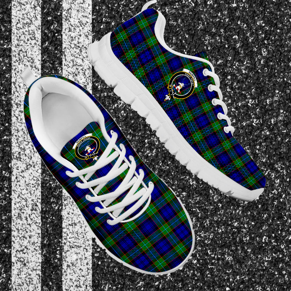 Sempill Modern Tartan Sneakers with Family Crest - Tartan Vibes Clothing