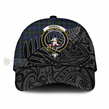 Sempill (Semple) Tartan Classic Cap with New Zealand Silver Fern Half Style