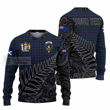 Sempill (Semple) Crest Tartan Knitted Sweater with New Zealand Silver Fern Half Style