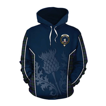 Sempill (Semple) Tartan Cotton Hoodie with Family Crest and Scottish Thistle Vibes Sport Style