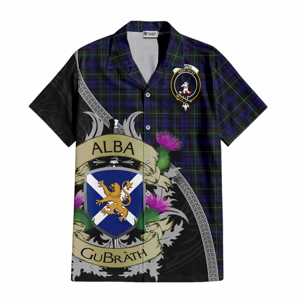 Sempill (Semple) Tartan Family Crest Hawaiian Shirt Lion Rampant Royal Thistle Shield Celtic Inspired Kid - Tartan Vibes Clothing