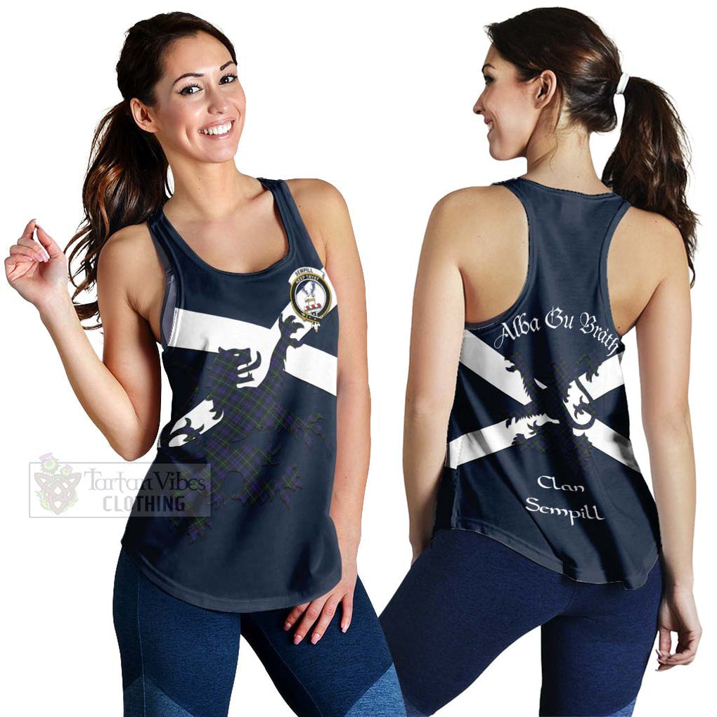 Tartan Vibes Clothing Sempill (Semple) Tartan Lion Rampant Women's Racerback Tanks – Proudly Display Your Heritage with Alba Gu Brath and Clan Name