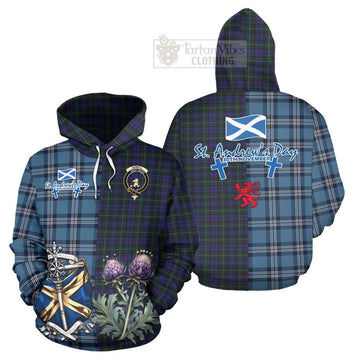 Sempill (Semple) Tartan Hoodie Happy St. Andrew's Day Half Tartan Style