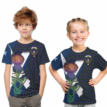 Sempill (Semple) Tartan Family Crest Kid T-Shirt Scottish Thistle Celtic Inspired Youth XL Size14 - Tartan Vibes Clothing