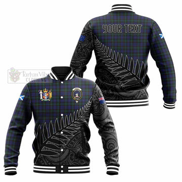 Sempill (Semple) Crest Tartan Baseball Jacket with New Zealand Silver Fern Half Style