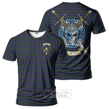 Sempill (Semple) Tartan T-Shirt with Family Crest Celtic Skull Style