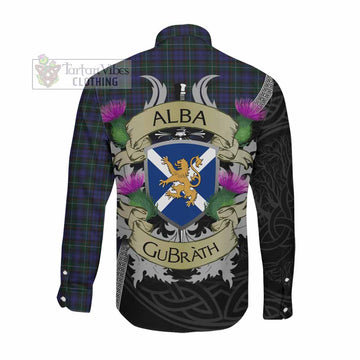 Sempill (Semple) Tartan Family Crest Long Sleeve Button Shirt Lion Rampant Royal Thistle Shield Celtic Inspired Men's Shirt - Tartan Vibes Clothing