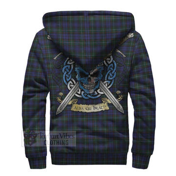 Sempill (Semple) Tartan Sherpa Hoodie with Family Crest Celtic Skull Style