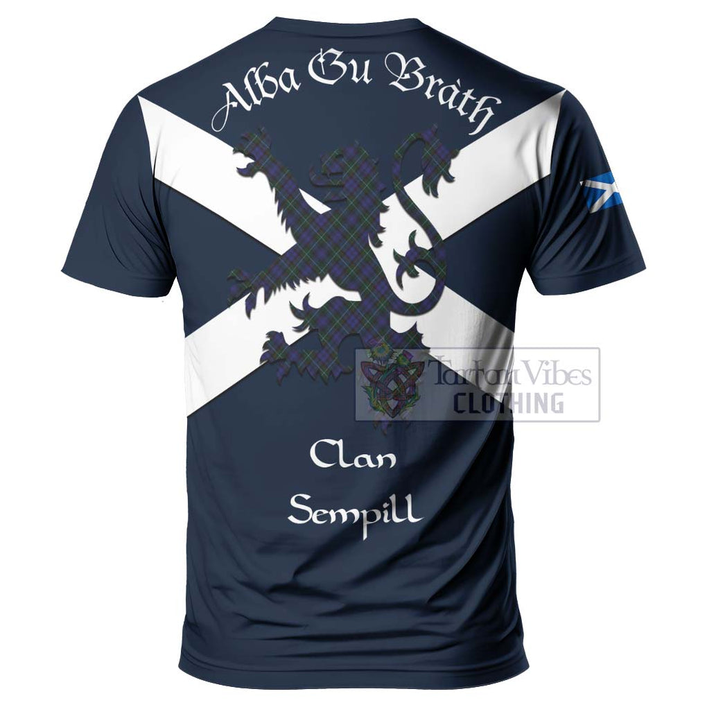 Tartan Vibes Clothing Sempill (Semple) Tartan Lion Rampant T-Shirt – Proudly Display Your Heritage with Alba Gu Brath and Clan Name