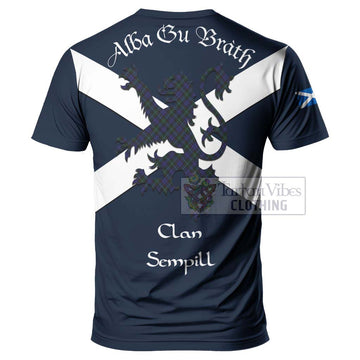 Sempill (Semple) Tartan Lion Rampant T-Shirt Proudly Display Your Heritage with Alba Gu Brath and Clan Name