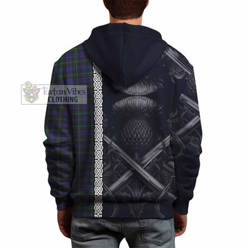 Sempill (Semple) Tartan Hoodie with Family Crest Cross Sword Thistle Celtic Vibes