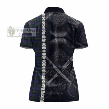 Sempill (Semple) Tartan Women's Polo Shirt with Family Crest Cross Sword Thistle Celtic Vibes