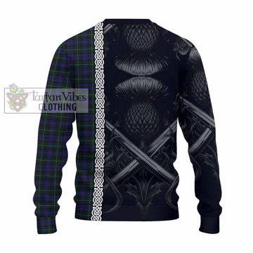 Sempill (Semple) Tartan Knitted Sweater with Family Crest Cross Sword Thistle Celtic Vibes