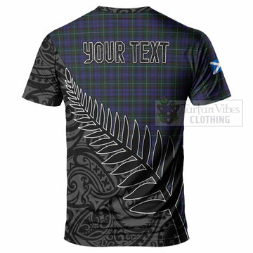 Sempill (Semple) Crest Tartan T-Shirt with New Zealand Silver Fern Half Style