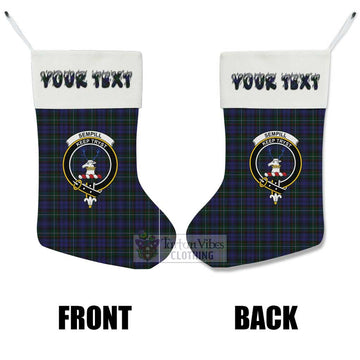 Sempill (Semple) Tartan Family Crest Christmas Stocking with Personalized Text