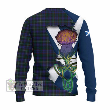 Sempill (Semple) Tartan Family Crest Knitted Sweater Scottish Thistle Celtic Inspired - Tartan Vibes Clothing