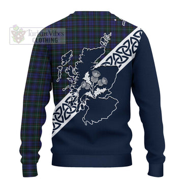 Sempill (Semple) Tartan Ugly Sweater Featuring Thistle and Scotland Map