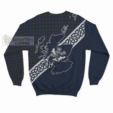 Sempill (Semple) Tartan Sweatshirt Featuring Thistle and Scotland Map