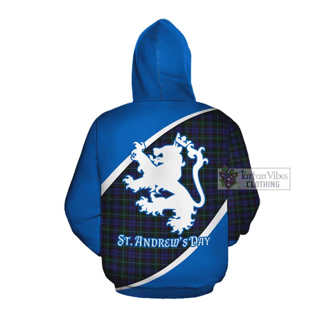 Tartan Vibes Clothing Sempill (Semple) Family Crest Tartan Cotton Hoodie Celebrate Saint Andrew's Day in Style