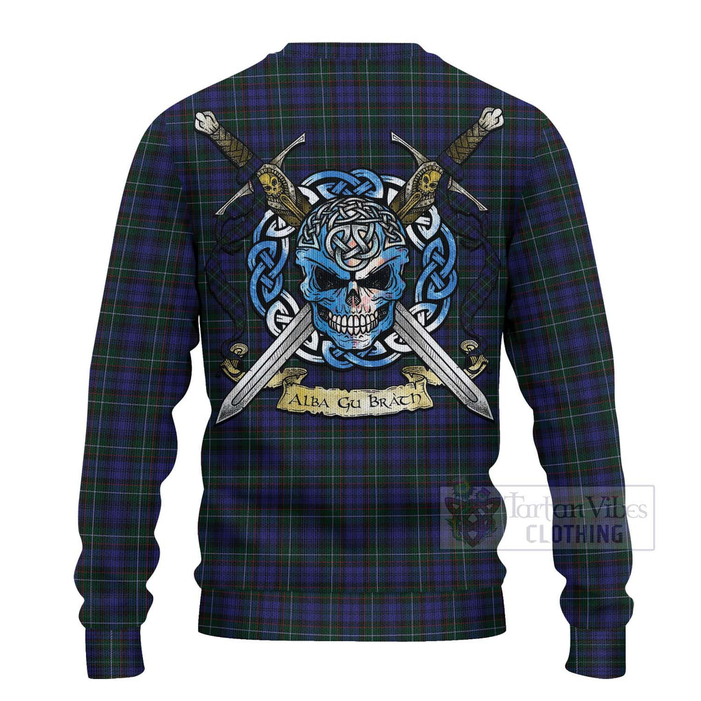 Sempill (Semple) Tartan Ugly Sweater with Family Crest Celtic Skull Style - Tartan Vibes Clothing