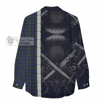 Sempill (Semple) Tartan Women's Casual Shirt with Family Crest Cross Sword Thistle Celtic Vibes