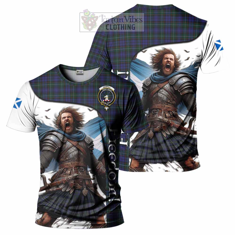 Sempill (Semple) Crest Tartan T-Shirt Inspired by the Freedom of Scottish Warrior