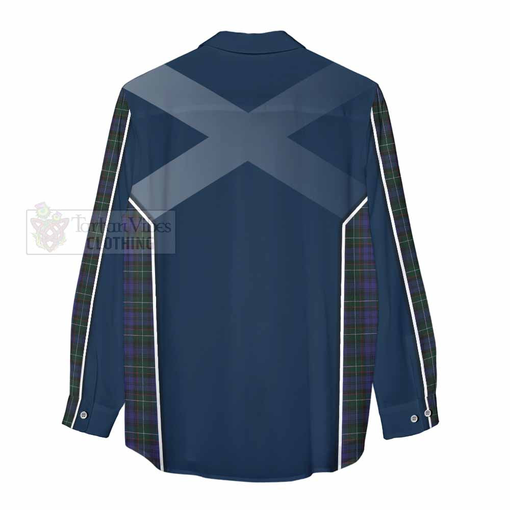 Tartan Vibes Clothing Sempill (Semple) Tartan Women's Casual Shirt with Family Crest and Lion Rampant Vibes Sport Style