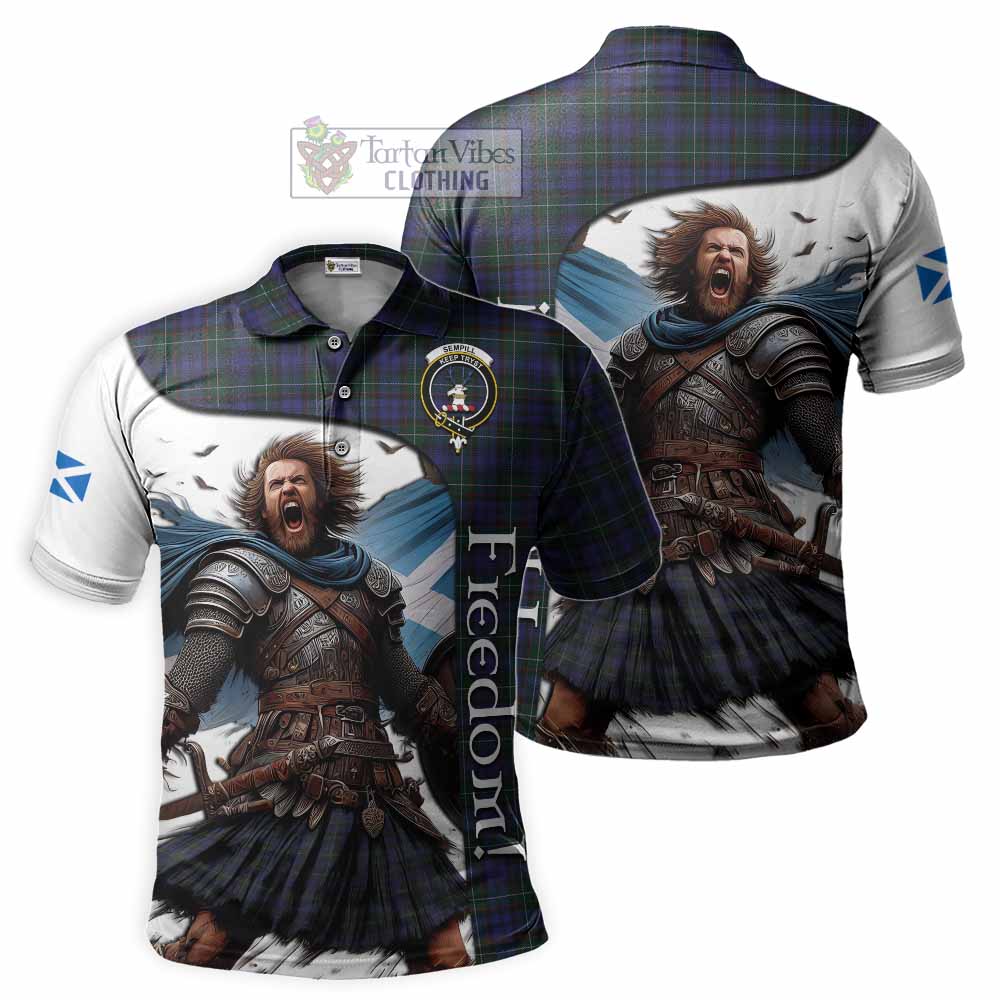 Tartan Vibes Clothing Sempill (Semple) Crest Tartan Polo Shirt Inspired by the Freedom of Scottish Warrior