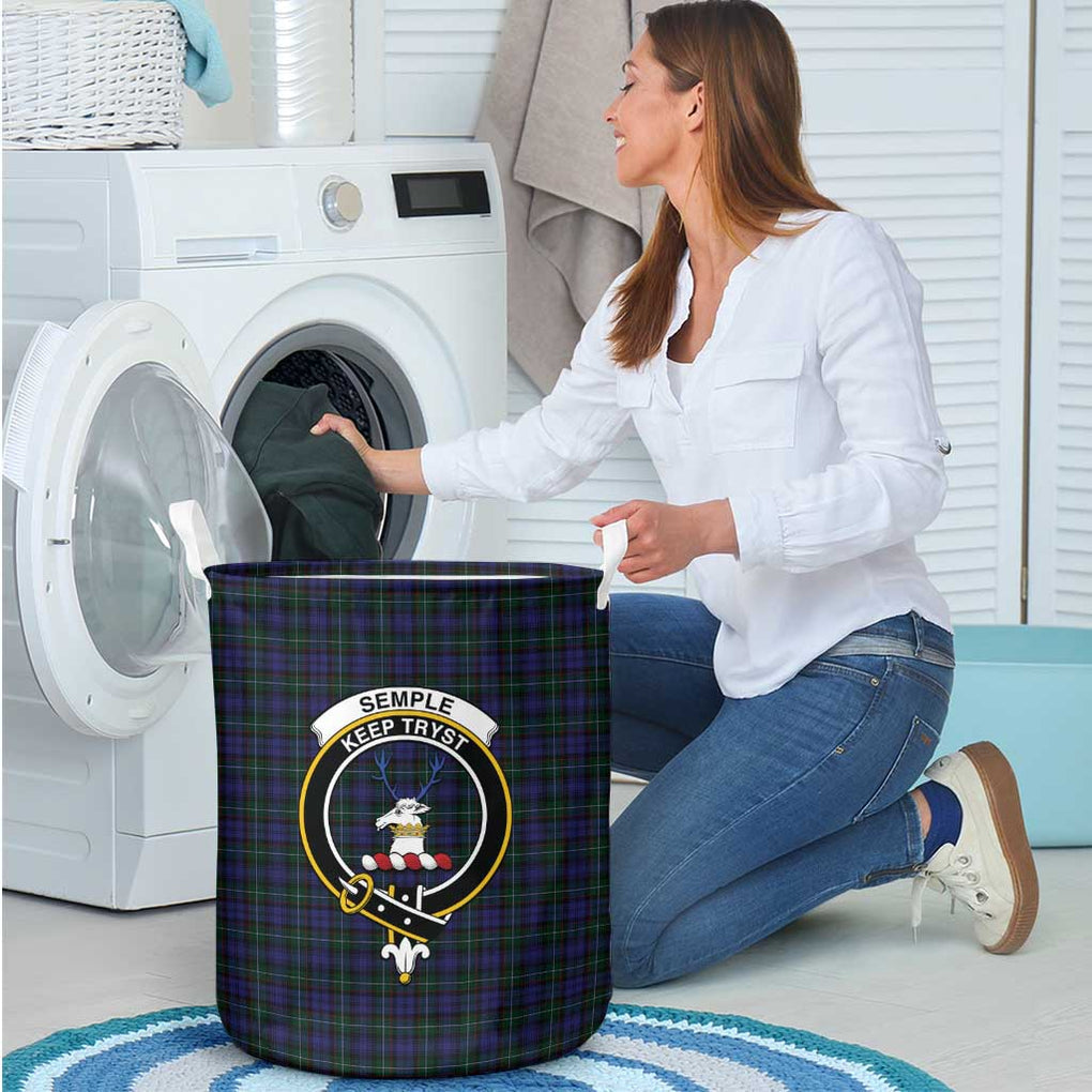 Semple Tartan Laundry Basket with Family Crest - Tartanvibesclothing Shop