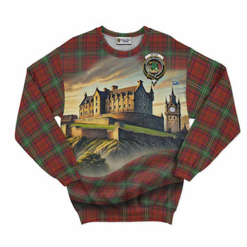 Seton Tartan Family Crest Sweatshirt with Scottish Ancient Castle Style Unisex - Tartan Vibes Clothing