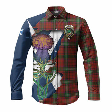 Seton Tartan Family Crest Long Sleeve Button Shirt Scottish Thistle Celtic Inspired Men's Shirt S - Tartan Vibes Clothing