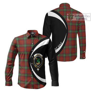 Seton Tartan Long Sleeve Button Up with Family Crest Circle Style Men's Shirt S - Tartan Vibes Clothing