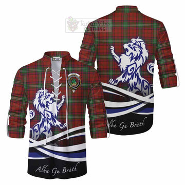 Seton Tartan Ghillie Kilt Shirt with Alba Gu Brath Regal Lion Emblem Men - Tartan Vibes Clothing