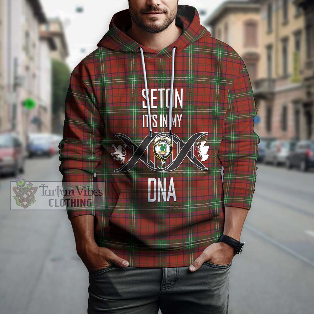 Seton Tartan Hoodie with Family Crest DNA In Me Style Pullover Hoodie - Tartanvibesclothing Shop