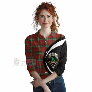 Seton Tartan Women's Casual Shirt with Family Crest Circle Style Female - Tartan Vibes Clothing